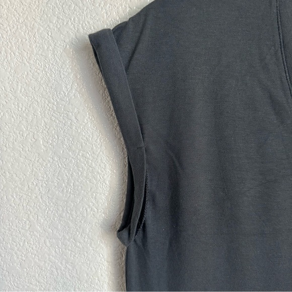 Athleta Sz Small Grey V Neck Dress Split - Picture 7 of 8
